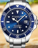 Stührling Original Depthmaster Herrenuhr - Diver 100M - Blau - NEU & OVP