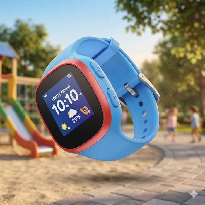 Vodafone V-Kids Smartwatch Kinder-Uhr Blau GPS Tracker SOS Sim-Karte