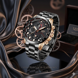 Armbanduhr für Herren - Chronograph - Schwarz/Roségold - NEU OVP