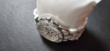 Hc Hislon Chronograph Unisex Armbanduhr Weiss Keramik Edelstahl Datum Elegant