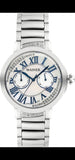 Wainer Swiss Made Damenuhr Edelstahl Silber Blau Zirkonia Neu OVP 2 Jahre Garantie