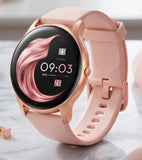 Damen Smartwatch Elegant Rosa / Gold - Fitness Tracker, Pulsuhr, Schrittzähler