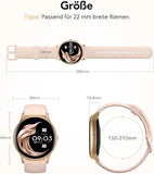Damen Smartwatch Elegant Rosa / Gold - Fitness Tracker, Pulsuhr, Schrittzähler