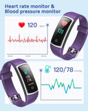 Fitnessuhr mit Blutdruck Blutsauerstoff, Pulsuhr, Schrittzähler, Kalorienzähler, Schlafmonitor, SNS SMS Anruf Benachrichtigung Fitness Tracker für Damen Herren