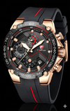 Premium Herren Sportuhr Chronograph Quarz Silikonarmband Datum Leuchtend