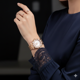 Vialux Damenarmbanduhr Rosegold – Edel mit Baguette-Steinen & Sonnen-Design – NEU OVP
