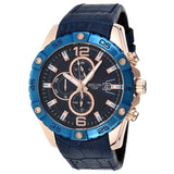 Hislon Chronograph Herrenuhr - Blau/Roségold - Neu & OVP #ÖZENSAAT