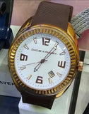 Dice Kayek Herren Armbanduhr Rosegold Braun Datum Mod. D.2246.1R