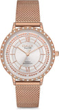 OMAX Damen Armbanduhr Roségold Silber Zifferblatt 36 mm Quarz Neu OVP