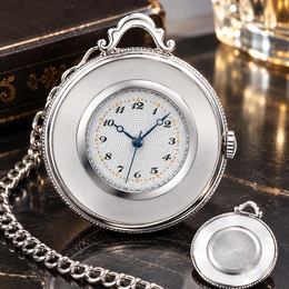 Elegante silberne Quarz Taschenuhr – Neu Schneller Versand