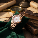Vialux Damenarmbanduhr Rosegold – Edel mit Baguette-Steinen & Sonnen-Design – NEU OVP