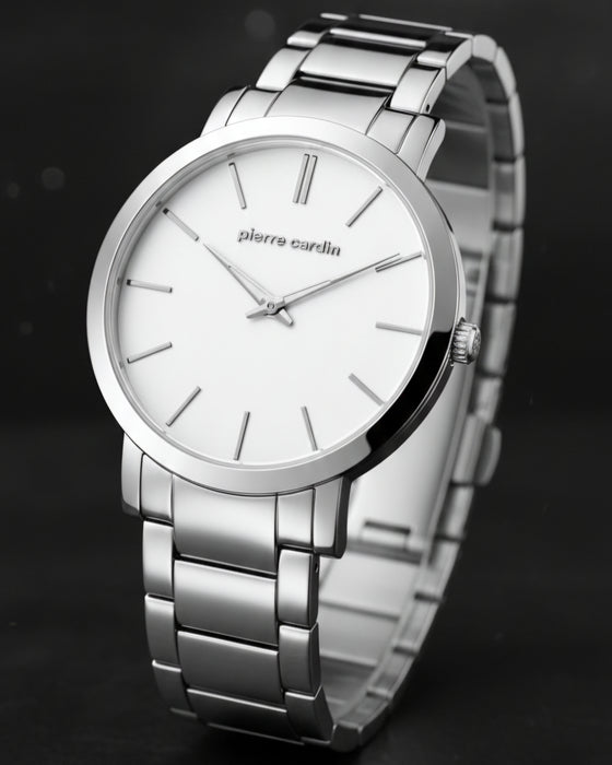 Pierre Cardin Herrenuhr PC106511F07 Slim Design – Silber/Weiß – Neu & OVP