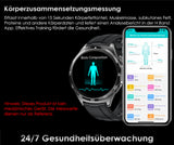 2026 Herren Smartwatch 1.43" AMOLED Always-On Metall Bluetooth Anruf SOS NEU OVP