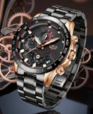 Armbanduhr für Herren - Chronograph - Schwarz/Roségold - NEU OVP
