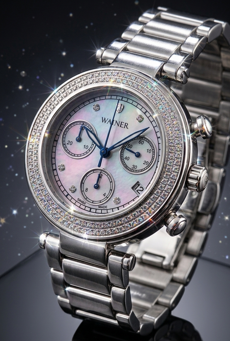 Wainer WA.11077-D Damenuhr Chronograph Swiss Made Saphirglas Swarovski ÖZEN SAAT