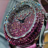 Burgmeister Damenuhr Rainbow mit Pink Echtlederarmband ÖZENSAAT