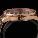 Vialux Damenarmbanduhr Rosegold – Edel mit Baguette-Steinen & Sonnen-Design – NEU OVP