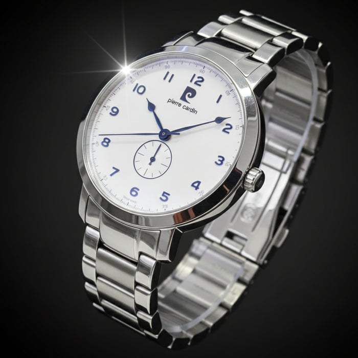 Pierre Cardin Armbanduhr PC106741S08 - Swiss Made - Herrenuhr - Silber/Weiß - TOP