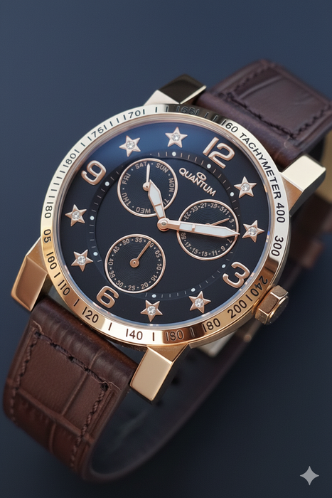 Quantum Uhr Roségold – Sternen Design Unisex