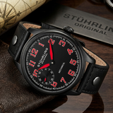 Stührling Aviator Eagle 457 Mechanik Uhr 45mm - Schwarz/Rot - Neu & OVP