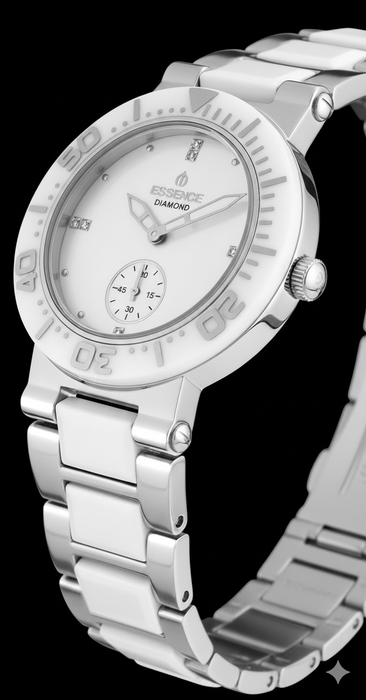 Essence ES6106FC.333 Damen Uhr Weiß Keramik & Edelstahl - NEU & 2J. Garantie
