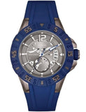 GUESS Herrenuhr W0034G6 – Blaues Silikonarmband & Anthrazit Zifferblatt