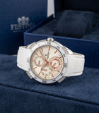 Festina Damenuhr Chronograph Weiß Roségold Zirkonia F20498/1
