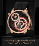 Stuhrling Original Eclipse Horizon 503 Herrenuhr 47mm Dual Time Roségold Neu OVP