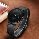 Klassische Herrenuhr Retro Edelstahl Quarz Uhr mit Datumsanzeige - Zeitlos & Elegant