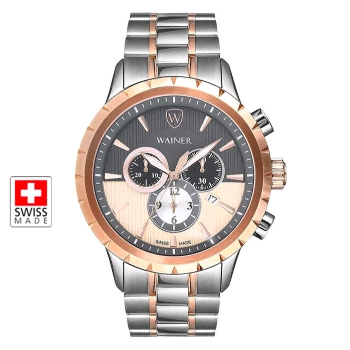 Wainer WA.12445-C Swiss Made Chronograph Herrenuhr 46mm Bicolor Neu & OVP ÖZENSAAT