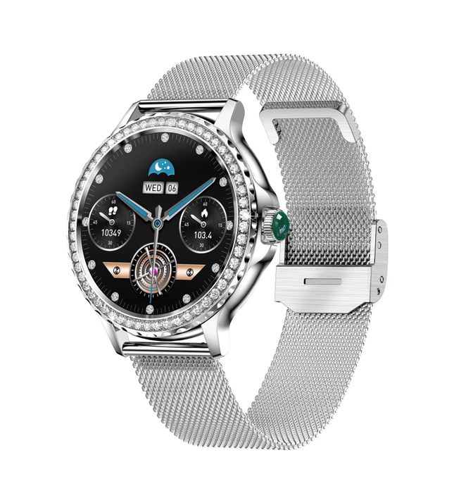 Smartwatch
Elegante Damen Smartwatch mit Telefonfunktion und Gesundheitsfeatures