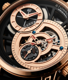 Stuhrling Original Eclipse Horizon 503 Herrenuhr 47mm Dual Time Roségold Neu OVP