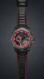 Stührling Original Gen-X 264XL Sportuhr 49mm Quartz Leder Schwarz Rot OVP