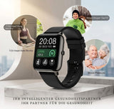 Smartwatch Herren Damen Fitness Tracker Uhr Pulsuhr Blutdruck SpO2 Sportuhr