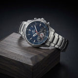 Casio Edifice EF-522D Herren Armbanduhr Chronograph NEU OVP Edelstahl Blau 100M