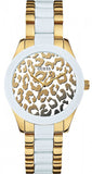 GUESS Damenarmbanduhr W0344L1 – Leopard Look in Gold/Silber/Weiß – Neu