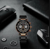 Reward Chronograph Uhr mit Datumsanzeige Roségold Unisex 43mm