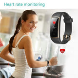 Fitness Tracker Smartwatch – Herzfrequenz, Blutdruck, 14 Sportmodi – Schwarz/Gold – NEU & OVP