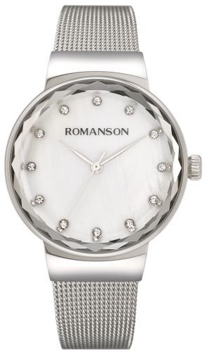 Romanson Damen Uhr RM8A24LLWWMS2W Webrahmenband