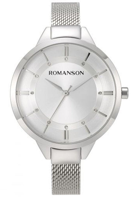 Romanson Damen Uhr RM8A28LLWWAS2W mit Webrahmenarmband