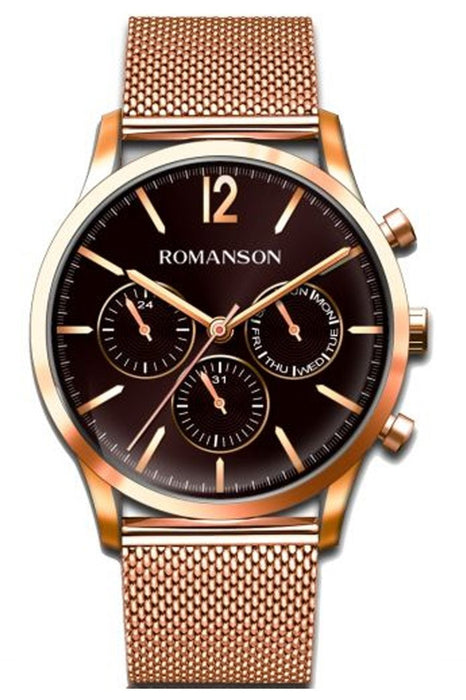 Romanson Herrenuhr TM8A34FMRRAB6R mit Lederarmband