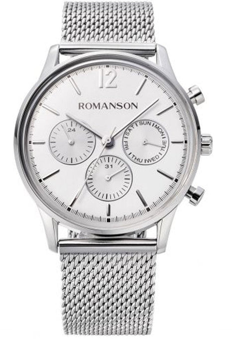 Romanson Herrenuhr TM8A34FMWWAS2W mit Edelstahlarmband