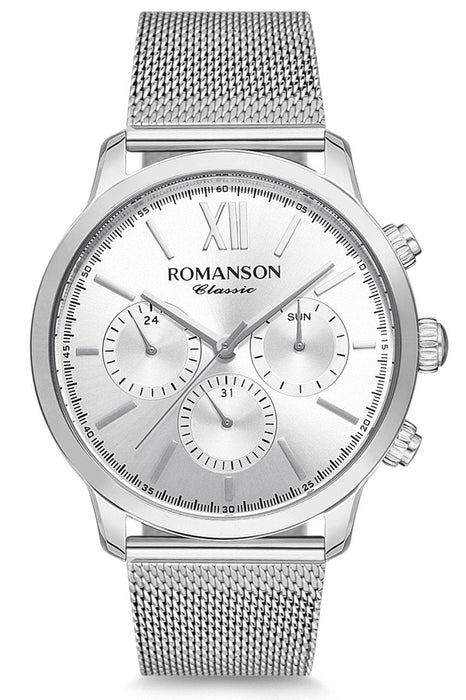 Romanson Herrenuhr TM9A22FMWWAS2W mit Edelstahlarmband