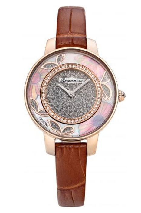 Romanson RL9A03LLNRAS4B Damen Uhr mit Lederarmband