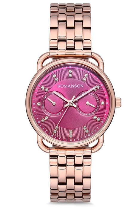 Romanson Damen Uhr RM9A16FLRRAP6R mit Lederarmband