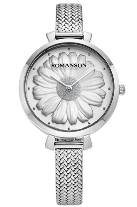Romanson Damen Uhr RM9A23LLWWAS2W mit Webrahmenband