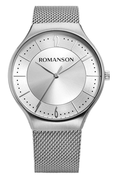 Romanson Herrenuhr TM9A18MMWWAS2W mit Lederarmband
