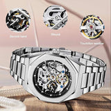 Luxus Herrenuhr – Achteckiges Skelett-Design mit Automatikwerk