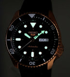 Seiko 5 Sports SRPD76K1 Herrenuhr – Automatik mit Goldton und Silikonarmband