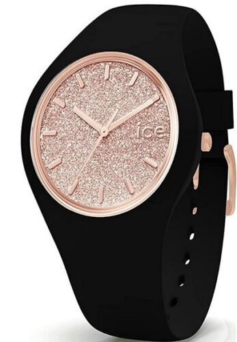 Ice-Watch 001346 Damen Uhr Schwarz Roségold Glitzer